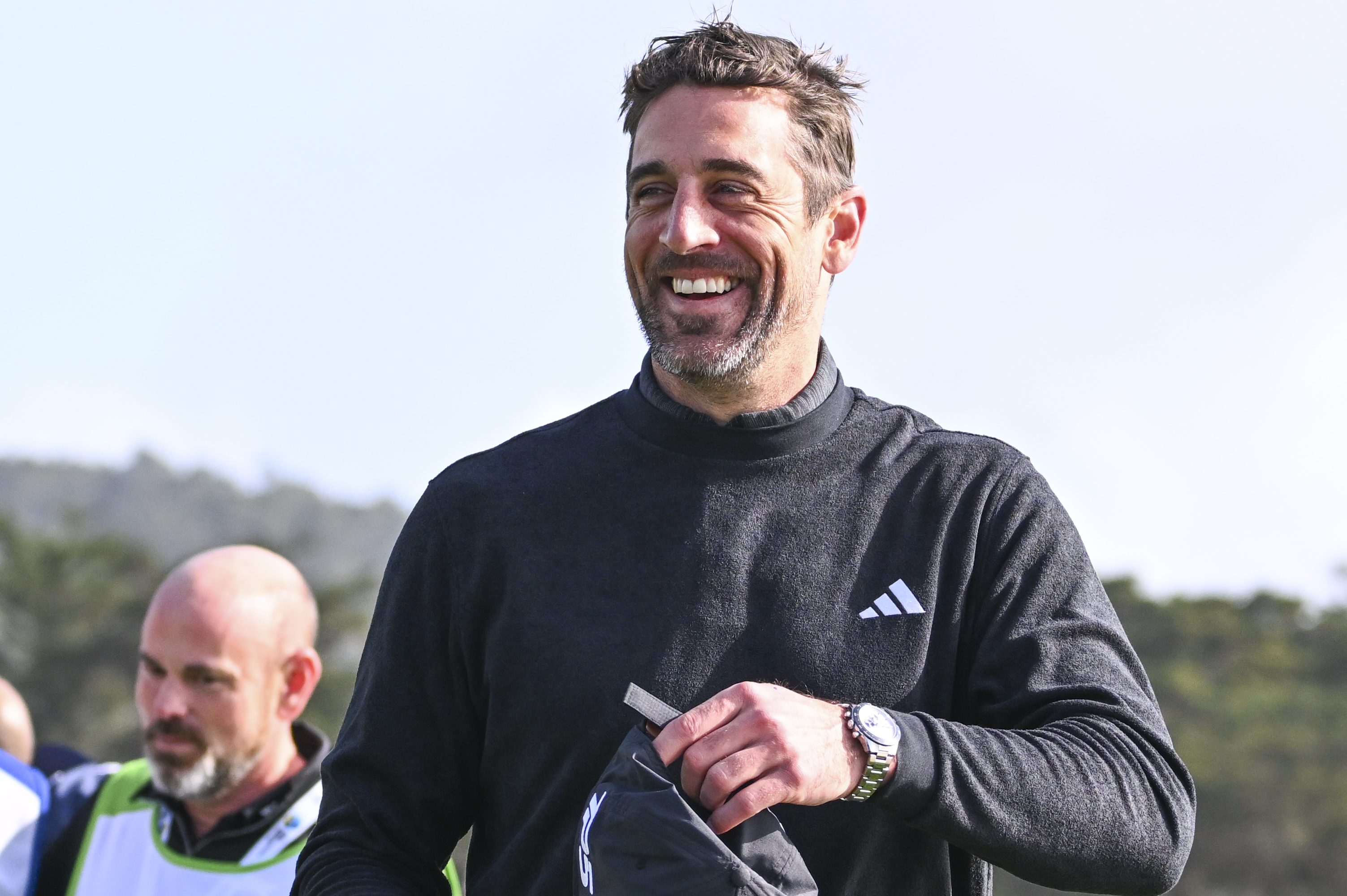 Aaron Rodgers playing in the Pro-Am at Pebble Beach.