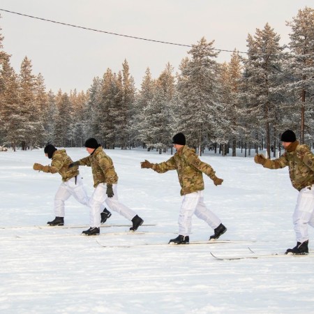 Skiing lesson