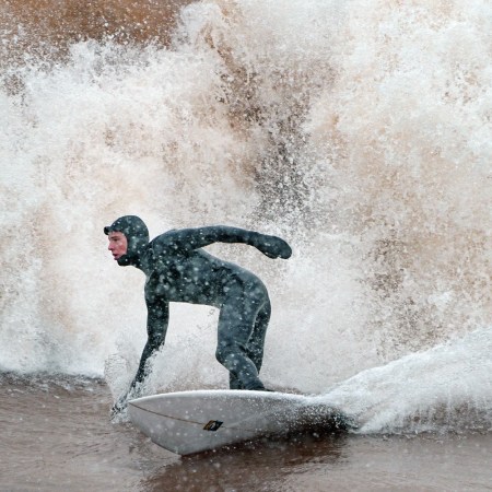 Winter surfing