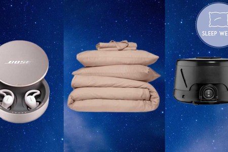 Some of the best sleep products for a better night's rest, on a blue background