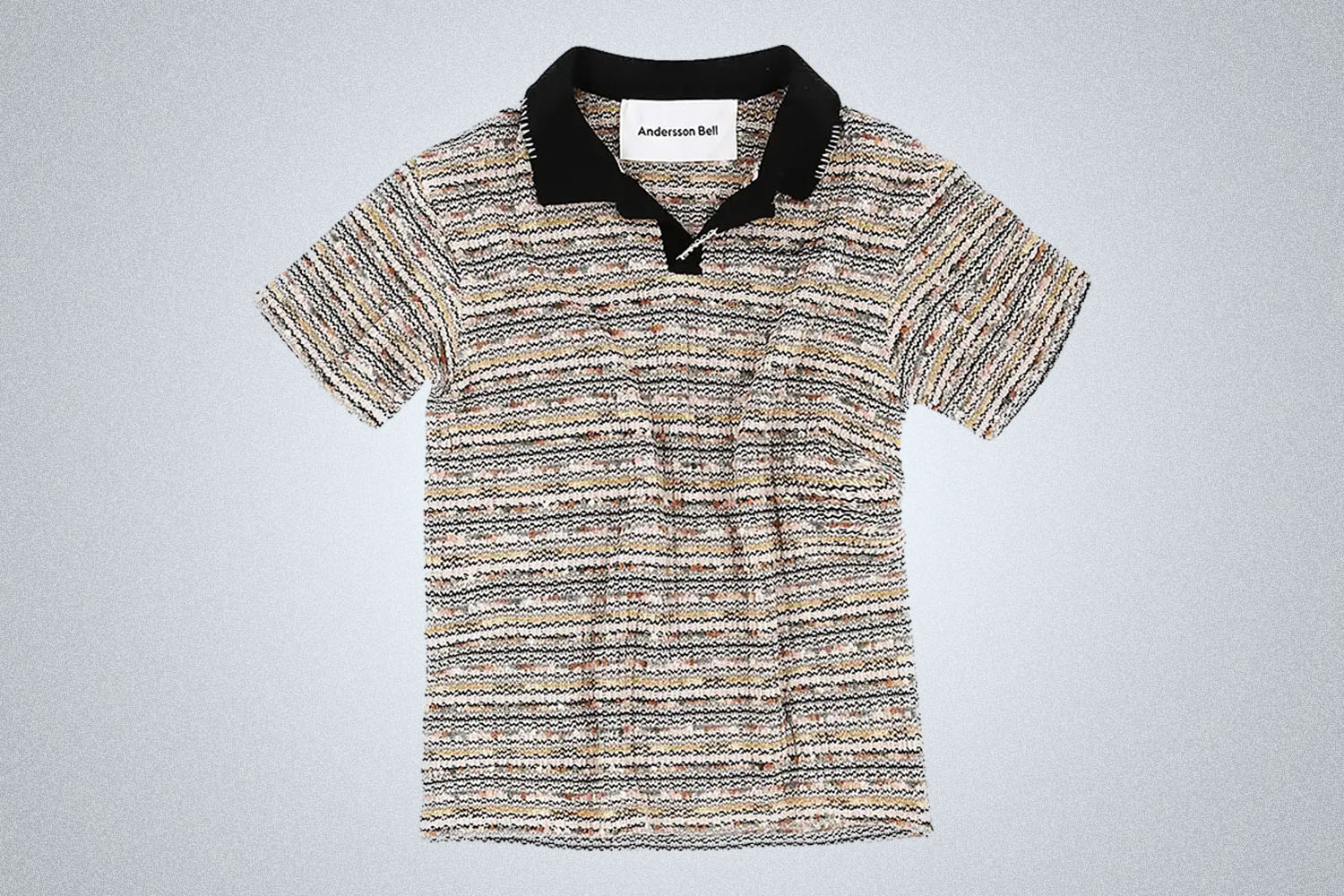 Andersson Bell Bouclé Rib-Knit Polo Shirt