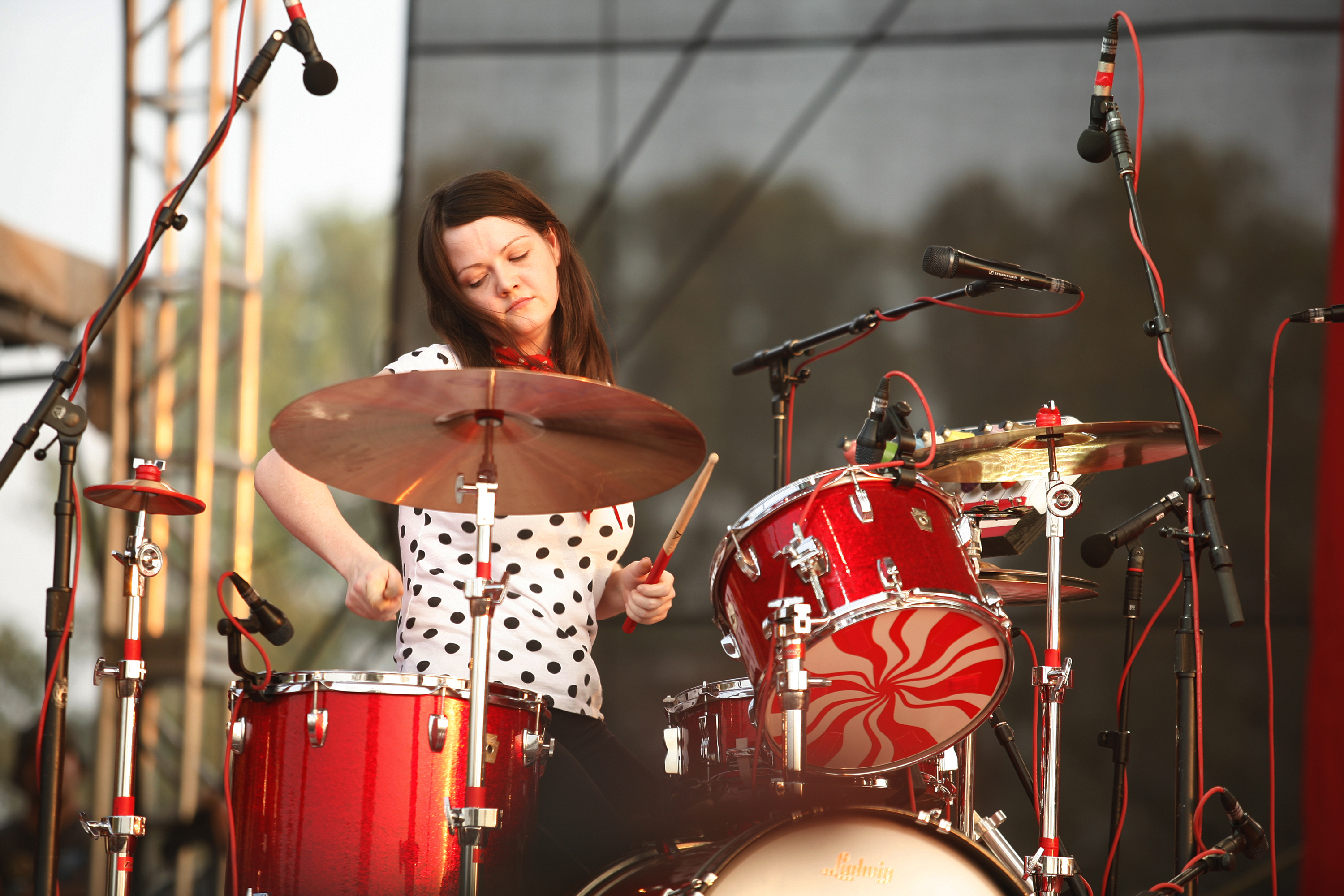 Meg White of The White Stripes during Bonnaroo 2007.