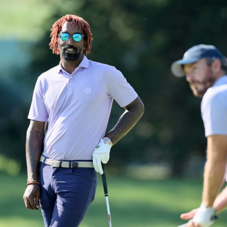 R Smith on the 8th during the Pro-Am prior to the BMW Championship at Wilmington Country Club on August 17, 2022 in Wilmington, Delaware.