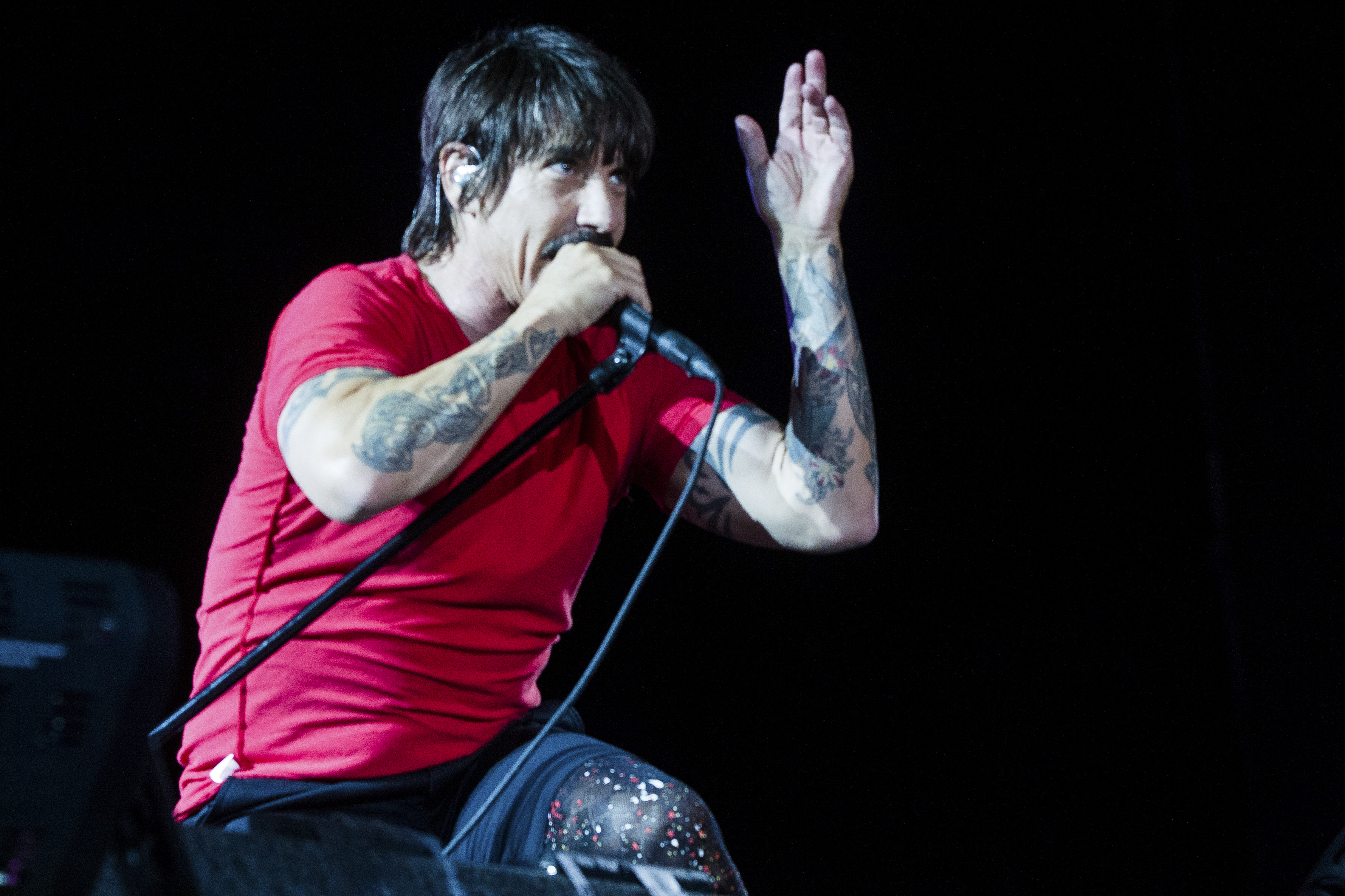 Anthony Kiedis of Red Hot Chili Peppers performs during the first day of Lollapalooza Buenos Aires 2018 at Hipodromo de San Isidro on March 16, 2018.