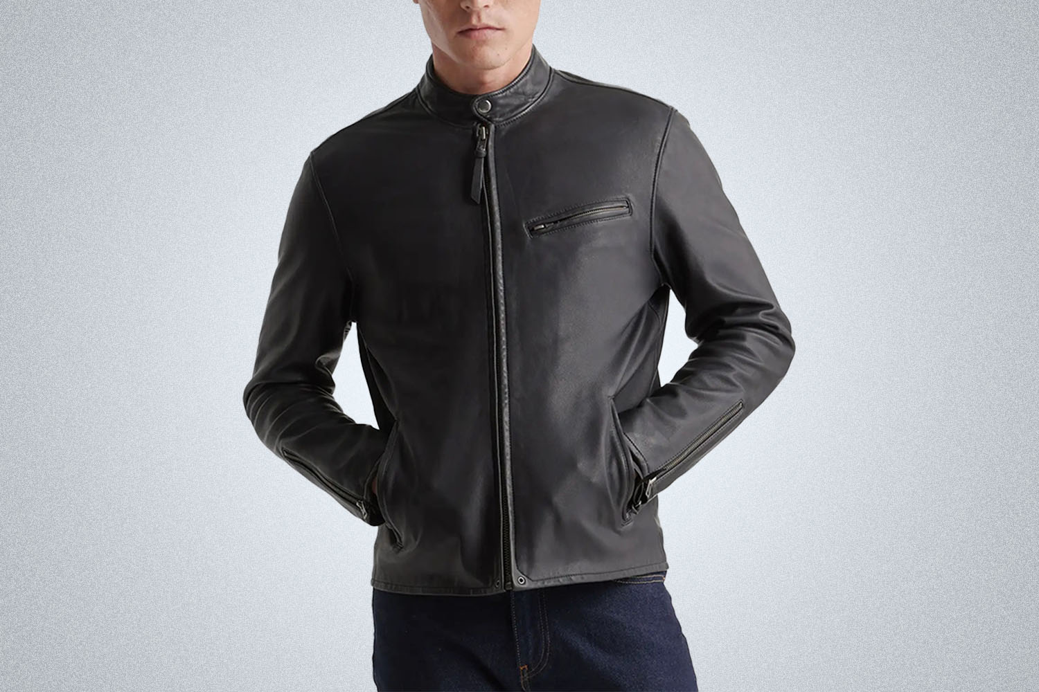 Quince 100% Leather Café Racer Jacket