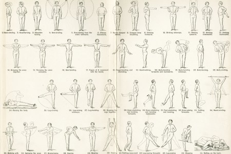 A pictograph of exercises. There is a quick fitness test you can take at home to see if you're fit.