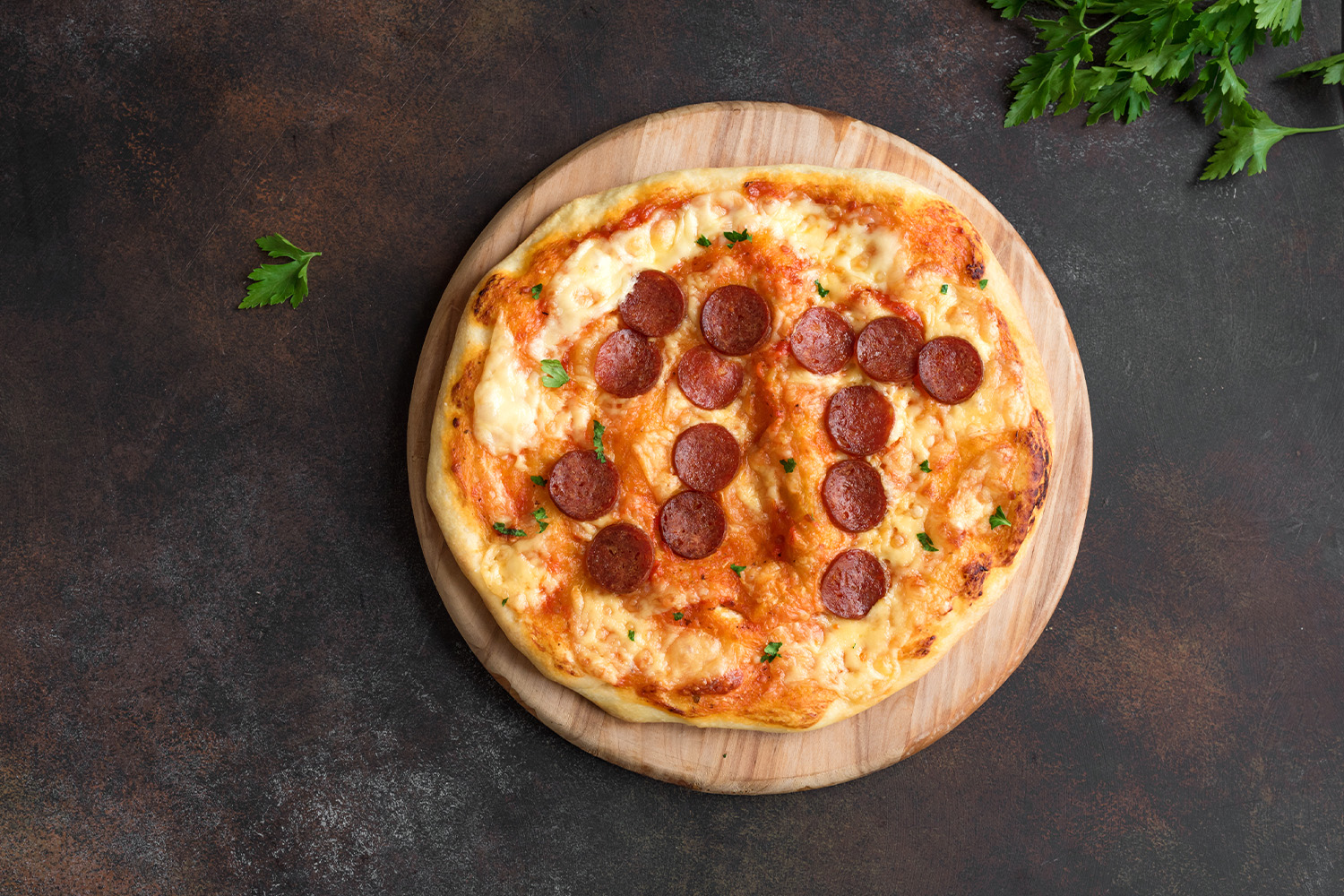 Pi Day Pizza. Homemade Pepperoni and Cheese Pizza for Pi Day Event