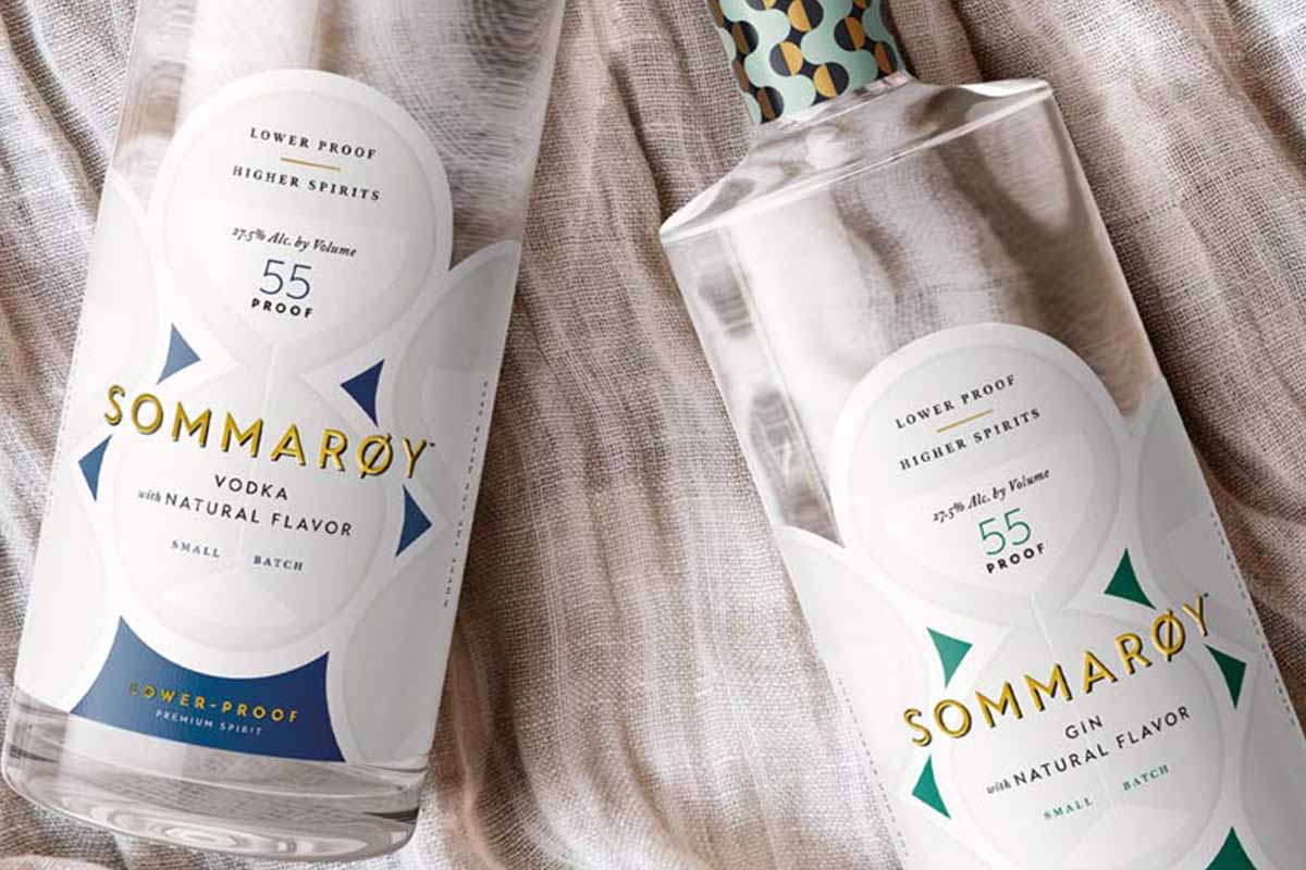 bottles of Sommarøy gin and vodka