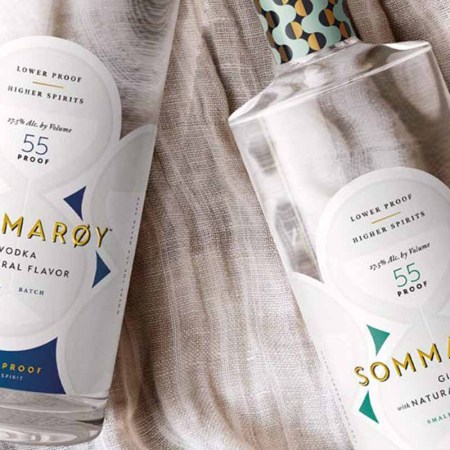 bottles of Sommarøy gin and vodka