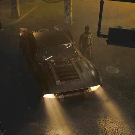 The Batmobile, based on a 1969 Dodge Charger, in "The Batman" starring Robert Pattinson